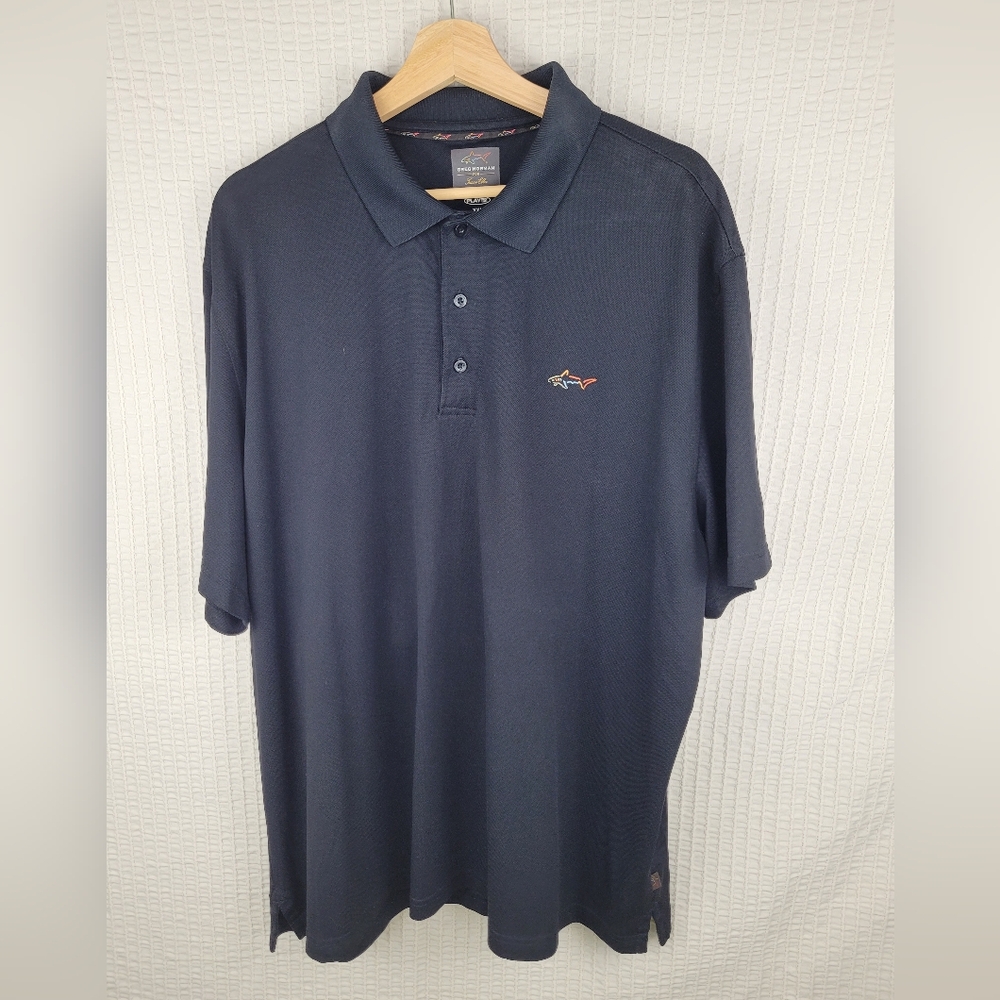 Greg Norman for Tasso Elba Five Iron Black Mens Golf‎ Polo